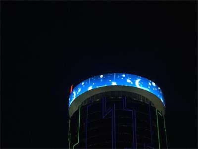 沧州管业大厦LED点光源巨幕像素屏